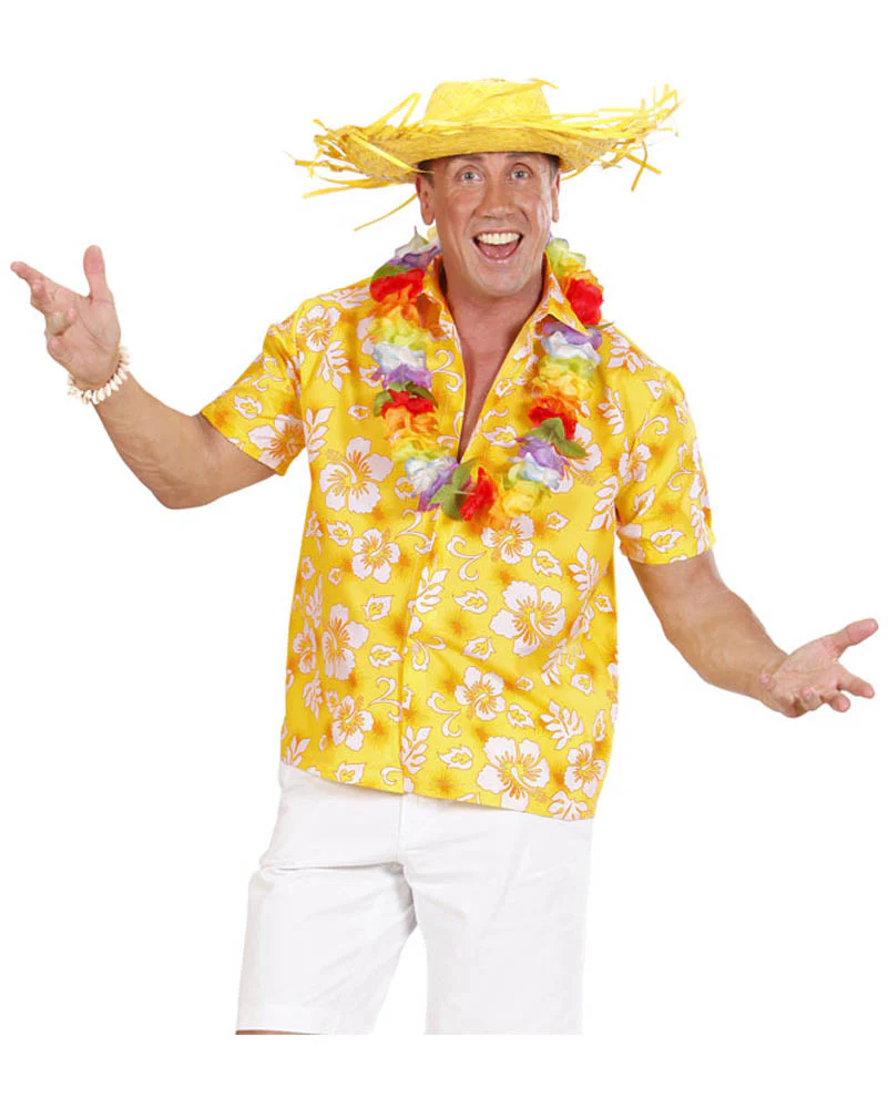 Yellow Hawaiian Mens Shirt - Image 4