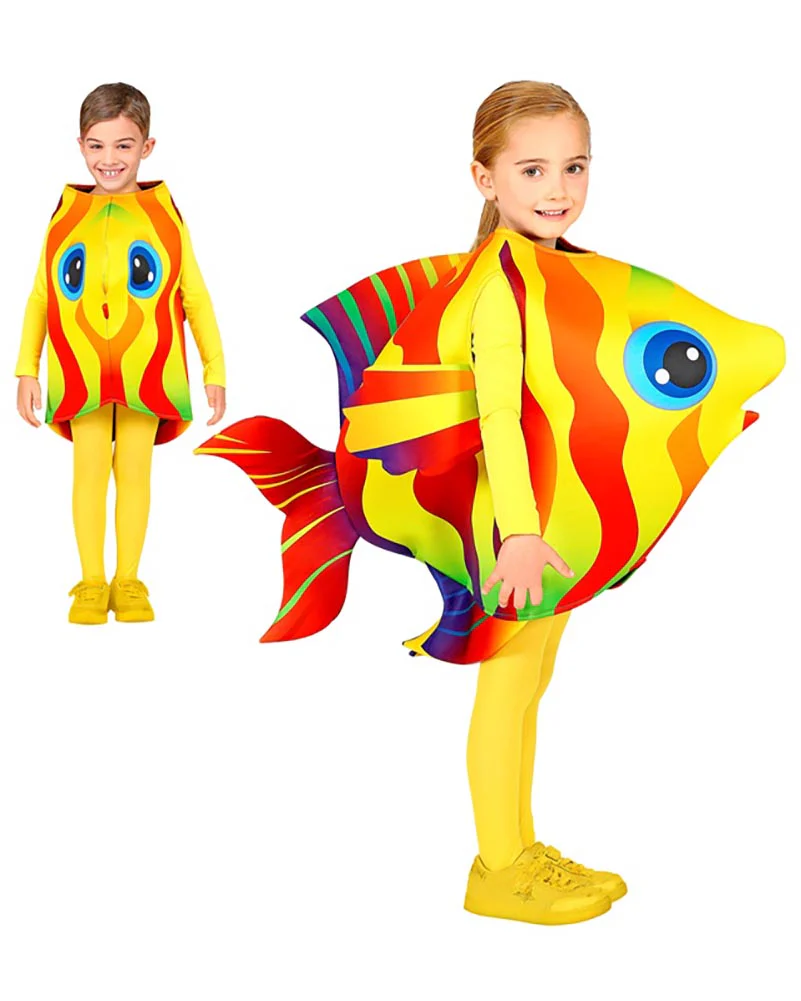 Yellow Tropical Fish Kids Costume - Image 4