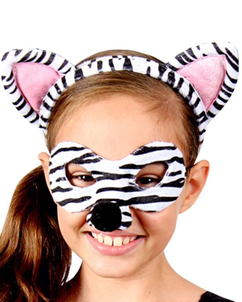 Zebra Headband and Mask Set - Image 2