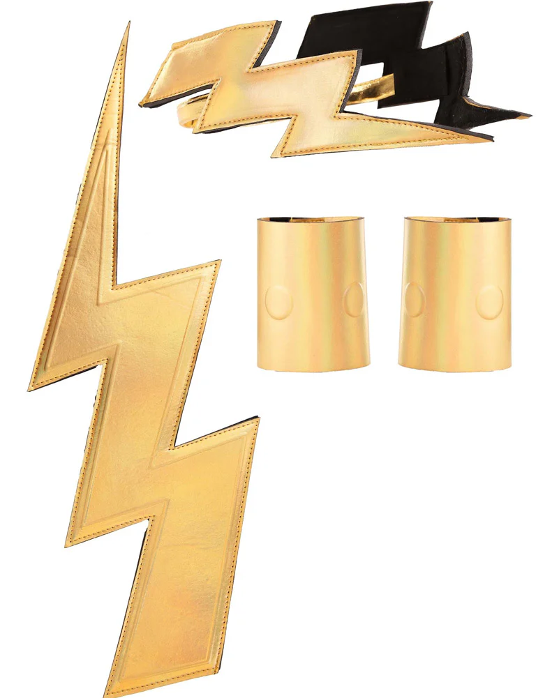 Zeus Headband Wrist Cuffs and Lightning Bolt Costume Deluxe Set - Image 2