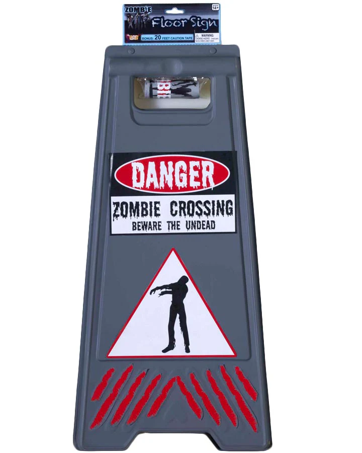 Zombie Crossing Sign and Tape