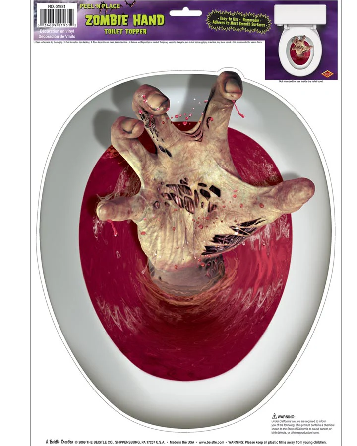 Zombie Hand Toilet Topper Halloween Decoration
