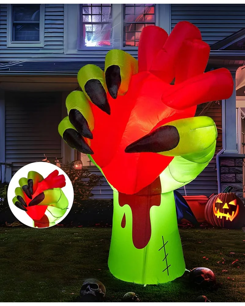Zombie Hand with Pumping Heart Inflatable Decoration 1.5m - Image 3