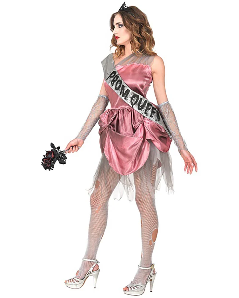 Zombie Pink Prom Queen Womens Costume - Image 4