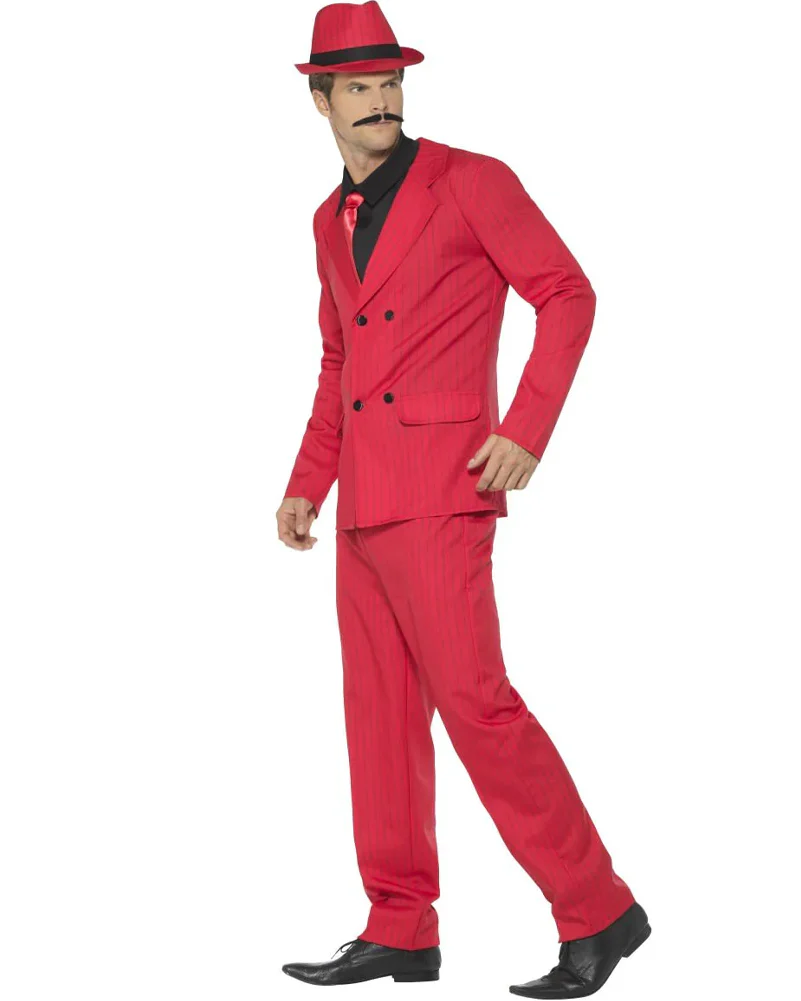 20s Zoot Suit Red Gangster Mens Costume - Image 4